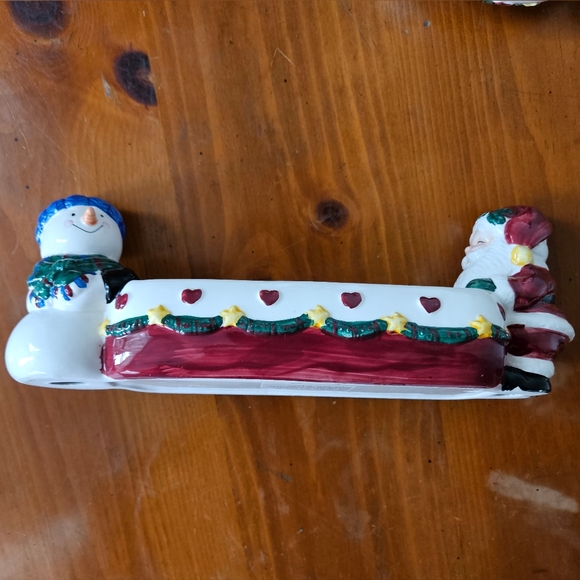 NWOT Christmas Snowman Santa Bowl Cracker Set - Picture 12 of 16